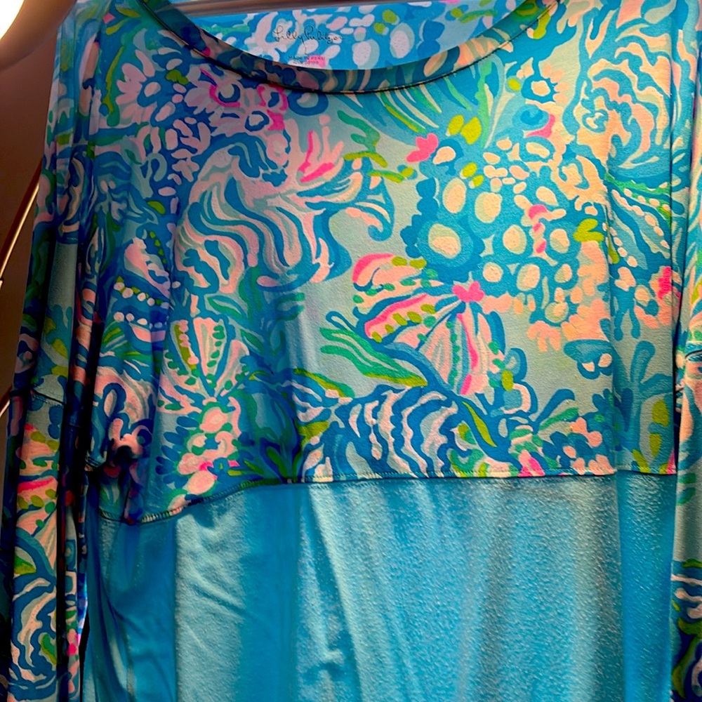 Lilly Pulitzer Aqua La Vista Finn long sleeve tee